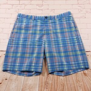 Tommy Bahama Shorts Mens Waist 40 Inseam 9.5 Blue Plaid Chino